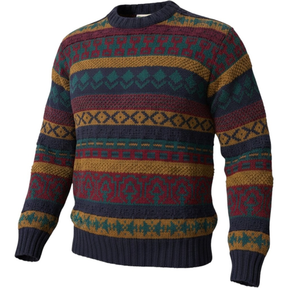 Vintage Shenandoah Mens Large Cotton Fair Isle Geometric Sweater Made in USA